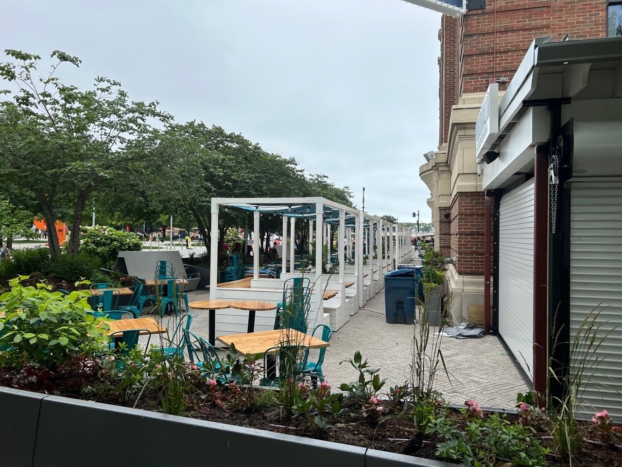 Reunion patio when the restaurant first opened. It's lush and beautiful now.
